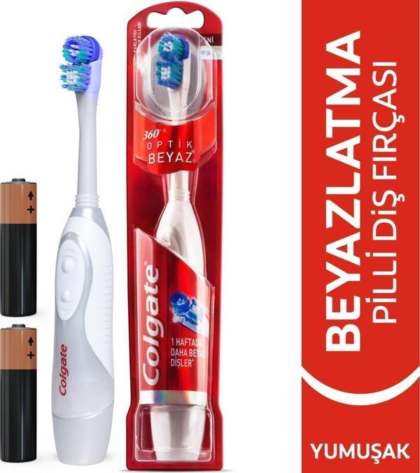 Colgate 360 Optik Beyaz Motorlu Pilli Diş Fırçası Yumuşak - Image 1