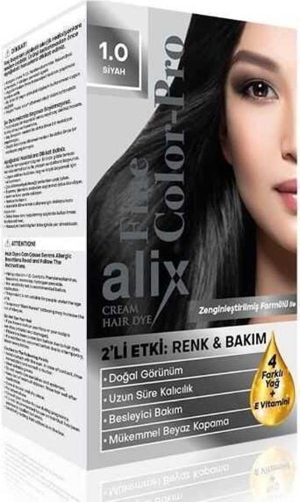 Alix Kit Saç Boyası Color Pro 1.0 Siyah - Image 1