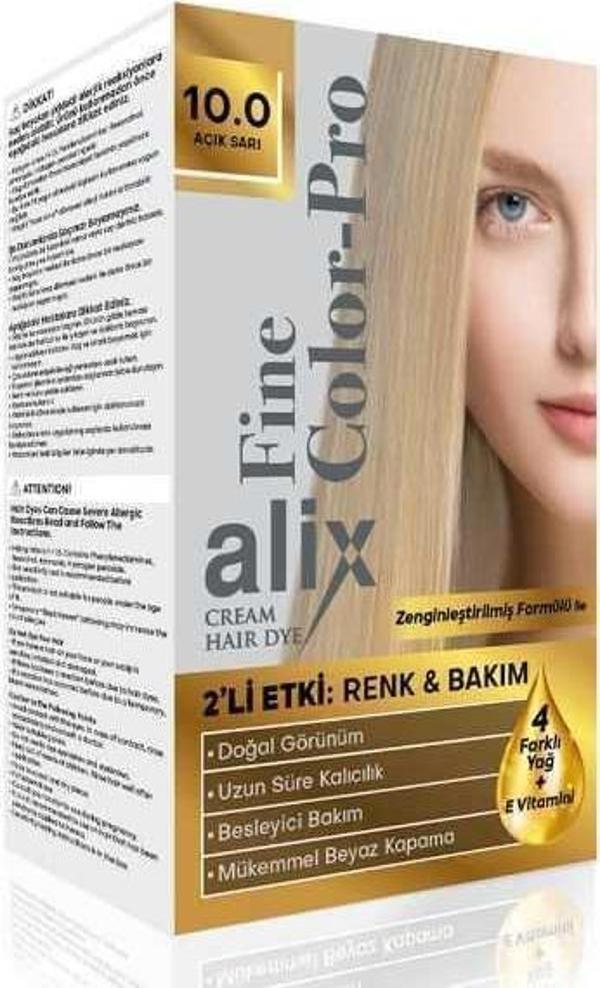 Alix Kit Saç Boyası Color Pro 10.0 Açık Sarı - Image 1