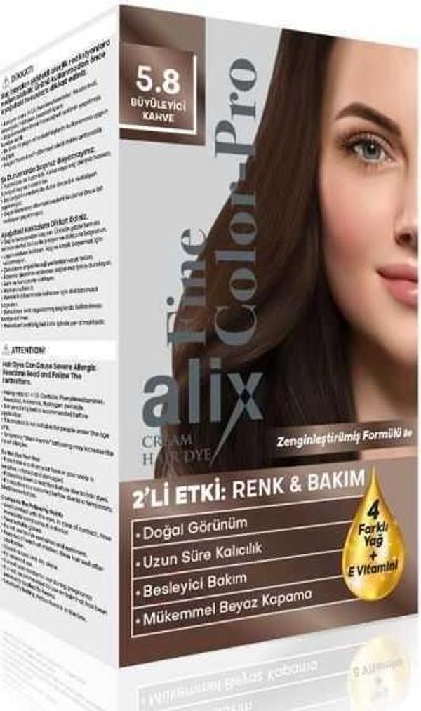 Alix Kit Saç Boyası Color Pro 5.8 Büyüleyici Kahve - Image 1