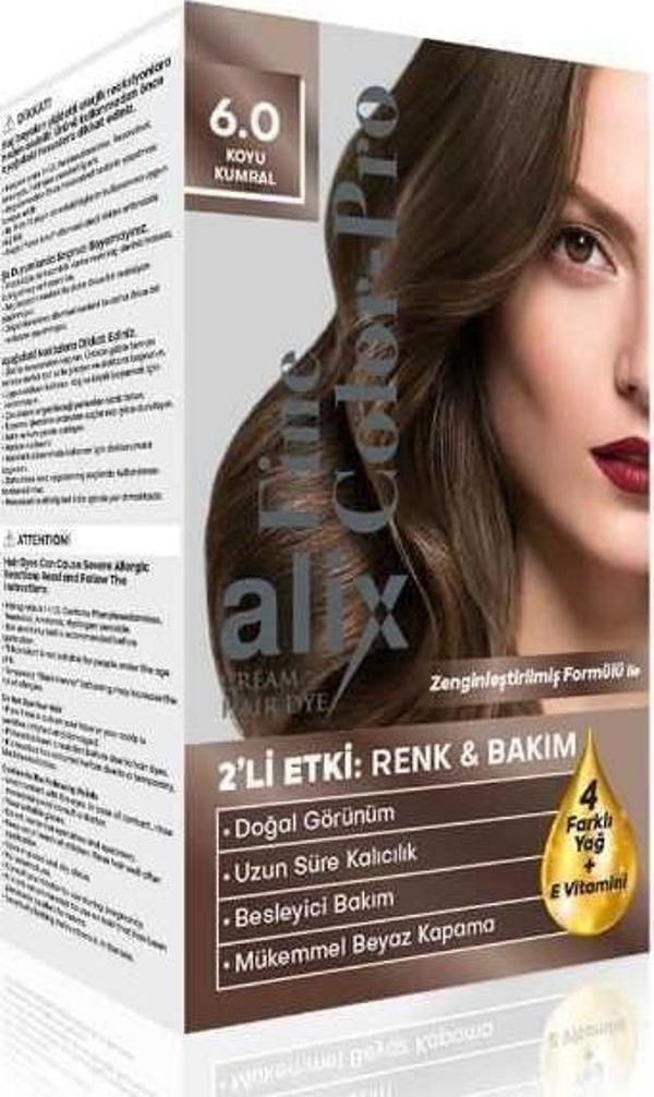 Alix Kit Saç Boyası Color Pro 6.0 Koyu Kumral - Image 1