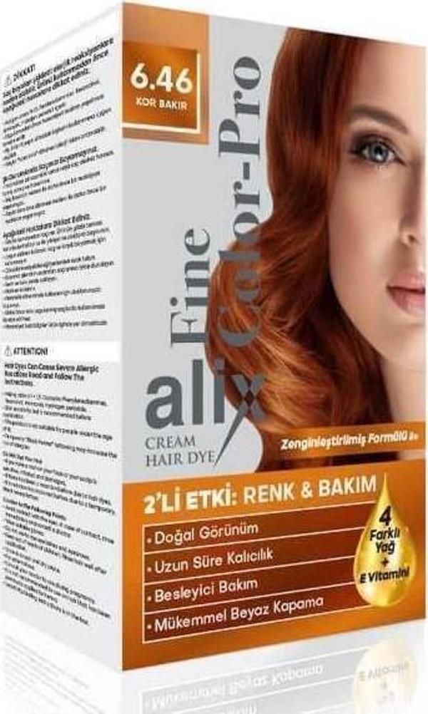 Alix Kit Saç Boyası Color Pro 6.46 Kor Bakır - Image 1