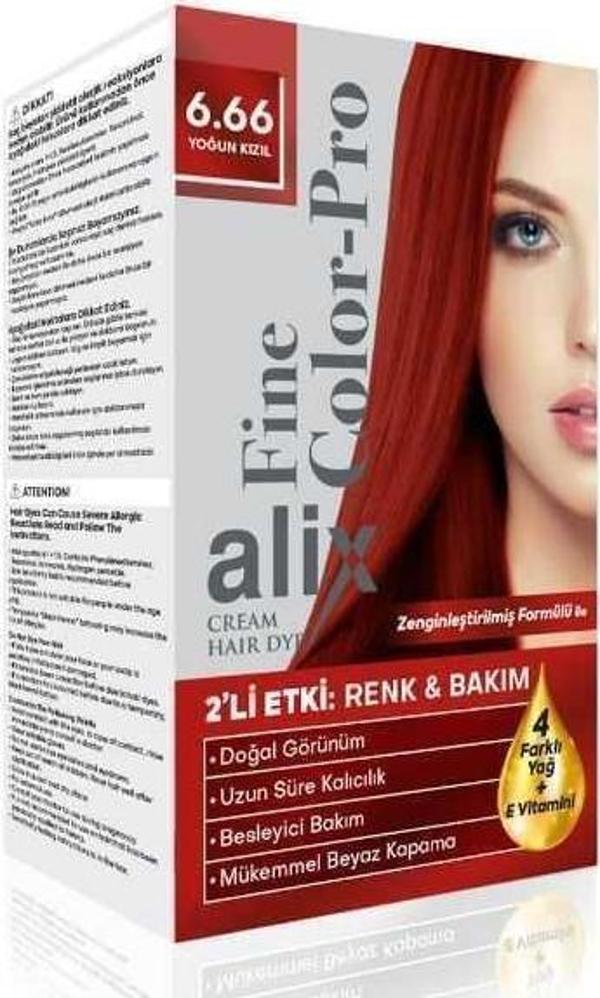 Alix Kit Saç Boyası Color Pro 6.66 Yoğun Kızıl - Image 1