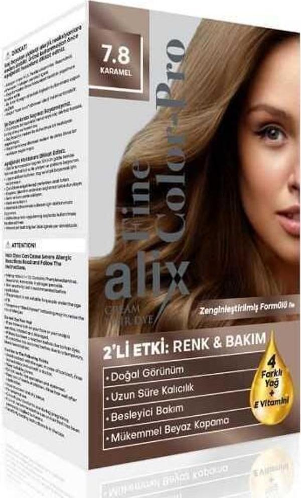 Alix Kit Saç Boyası Color Pro 7.8 Karamel - Image 1