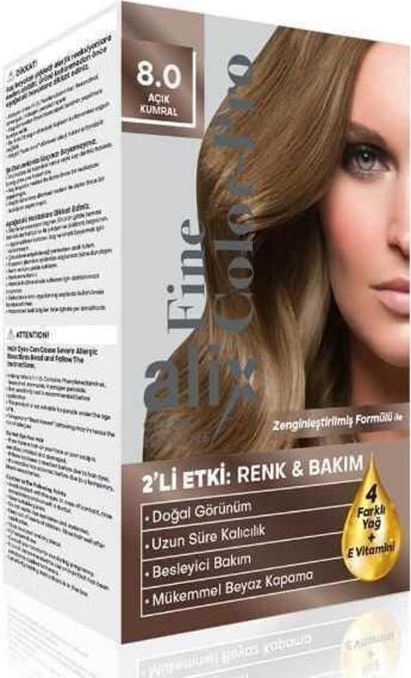 Alix Kit Saç Boyası Color Pro 8.0 Açık Kumral - Image 1