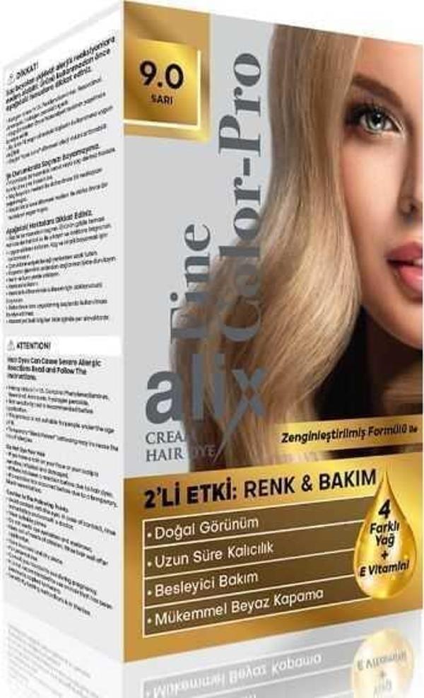 Alix Kit Saç Boyası Color Pro 9.0 Sarı - Image 1