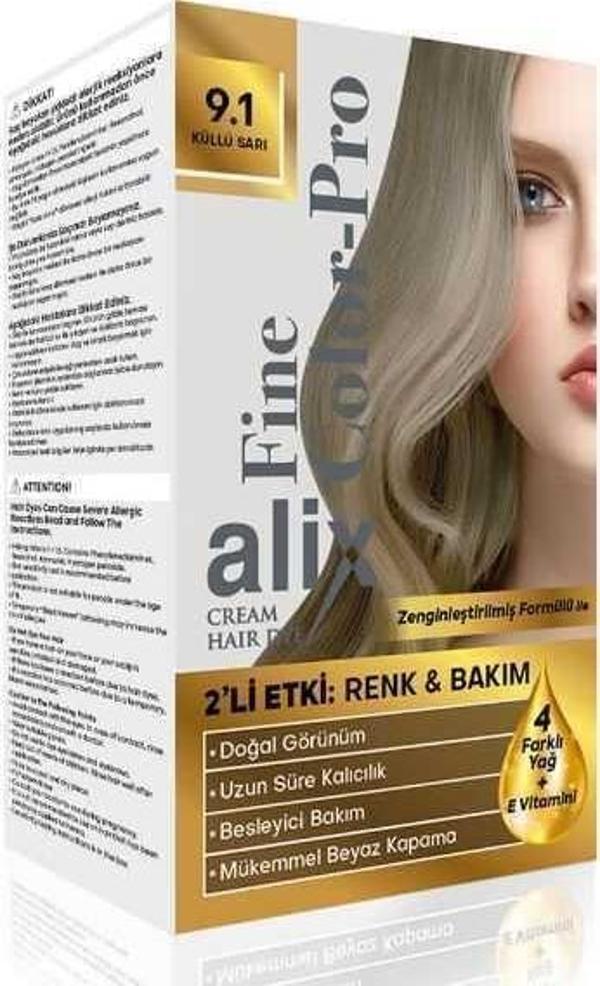 Alix Kit Saç Boyası Color Pro 9.1 Küllü Sarı - Image 1