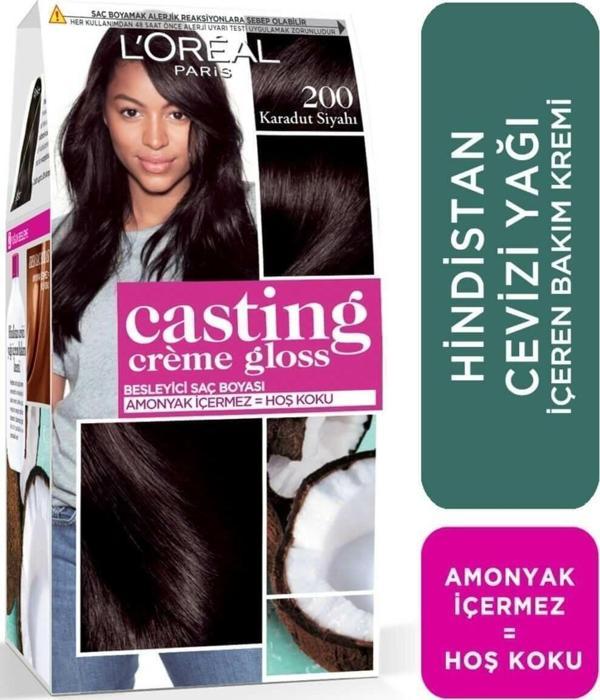 L'Oréal Paris Casting Creme Gloss Amonyaksız Saç Boyası 200 Karadut Siyahı - Image 1