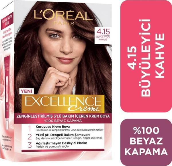L'Oréal Paris Excellence Creme Saç Boyası 4.15 Büyüleyici Kahve - Image 1
