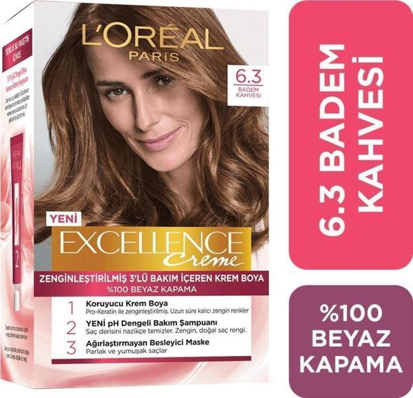 L'Oréal Paris Excellence Creme Saç Boyası 6.3 Badem Kahvesi - Image 1