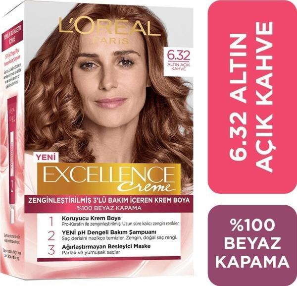 L'Oréal Paris Excellence Creme Saç Boyası 6.32 Altın Açık Kahve - Image 1