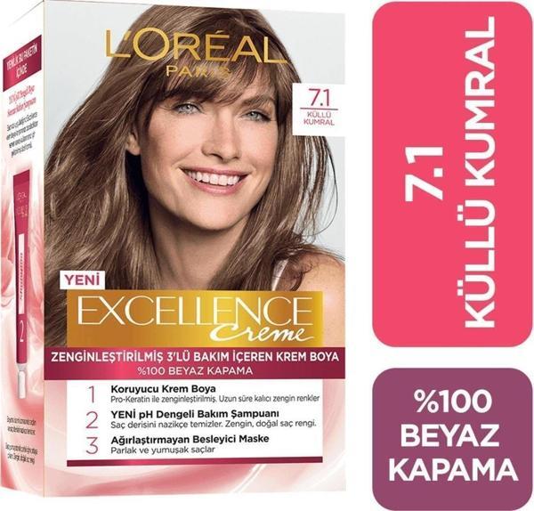 L'Oréal Paris Excellence Creme Saç Boyası 7.1 Küllü Kumral - Image 1