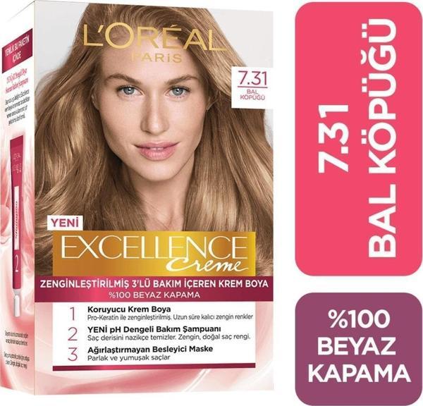 L'Oréal Paris Excellence Creme Saç Boyası 7.31 Bal Köpüğü - Image 1