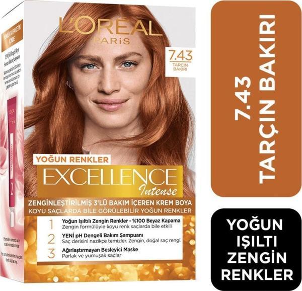 L'Oréal Paris Excellence Intense Saç Boyası 7.43 Tarçın Bakırı - Image 1