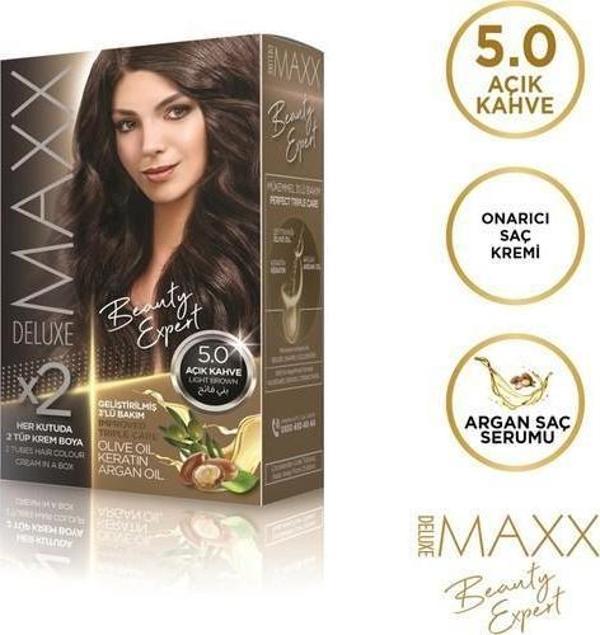Maxx Deluxe Saç Boyası 5.0 Açık Kahve - Image 1