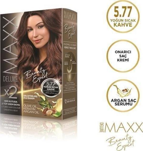 Maxx Deluxe Saç Boyası 5.77 Yoğun Sıcak Kahve - Image 1