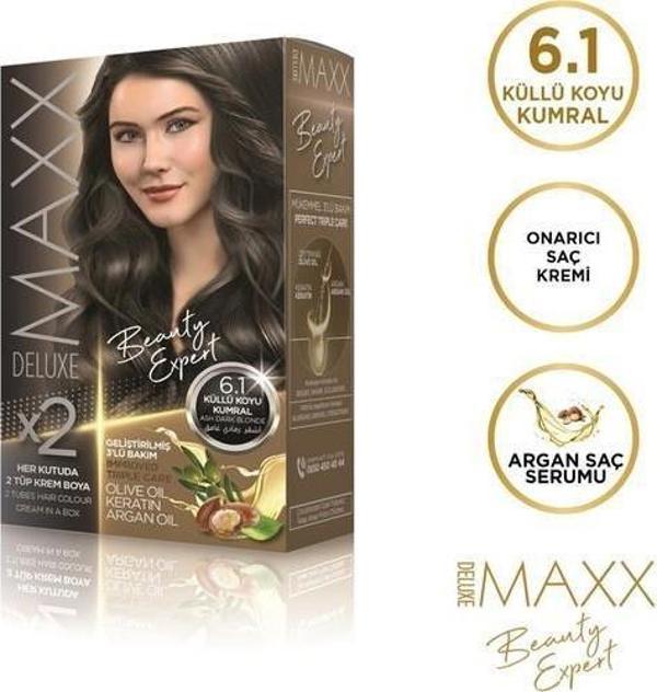 Maxx Deluxe Saç Boyası 6.1 Küllü Koyu Kumral - Image 1