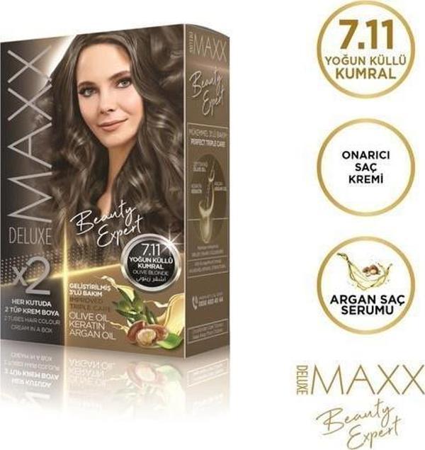 Maxx Deluxe Saç Boyası 7.11 Yoğun Küllü Kumral - Image 1
