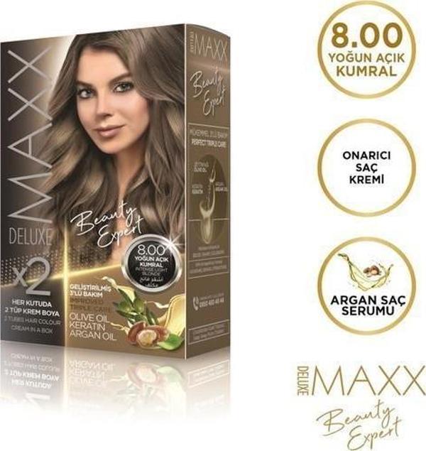 Maxx Deluxe Saç Boyası 8.00 Yoğun Açık Kumral - Image 1