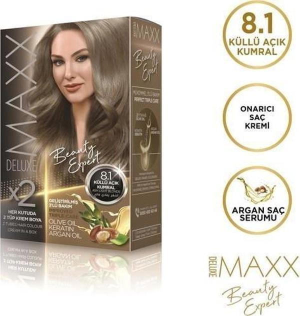 Maxx Deluxe Saç Boyası 8.1 Küllü Açık Kumral - Image 1