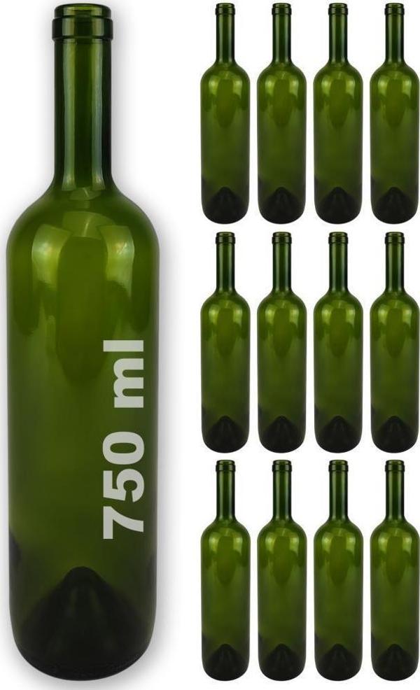 Digithome Lombardino Vetro 12’li Oyuk Altlı Yağlık Sosluk Ve Şarap Şişesi Yeşil 750 Cc C320.016 - Image 1