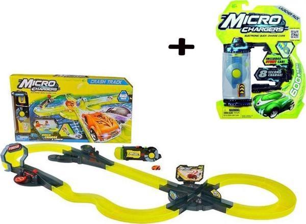 Micro Chargers Çarpışma Yarış Arabaları Pisti ve Micro-Jet Araba Fırlatıcı - Image 1