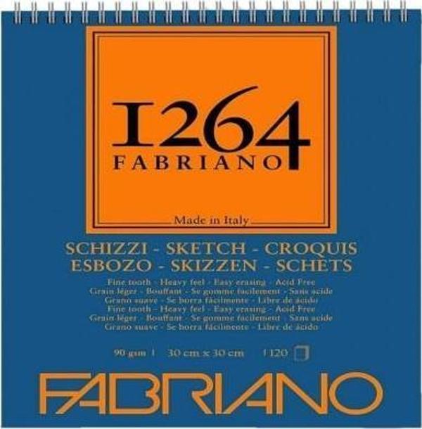FABRIANO 1264 SCHIZZI 30 X 30 CM - 90 GR - F-1264 ESKİZ DEFTERİ - ÜST SPİRALLİ - MİKROPERFORELİ - Image 1