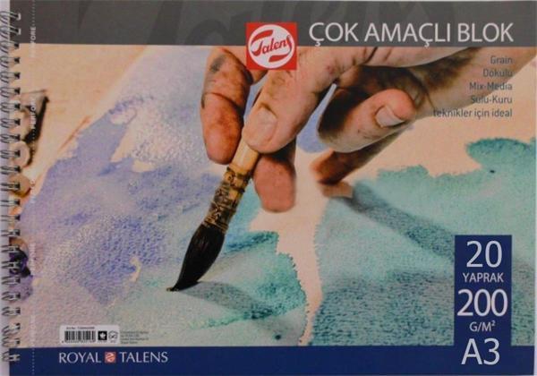 TALENS ÇOK AMAÇLI RESİM BLOĞU A3 - 200 GR - 20 YP - SPİRALLİ  - Image 1