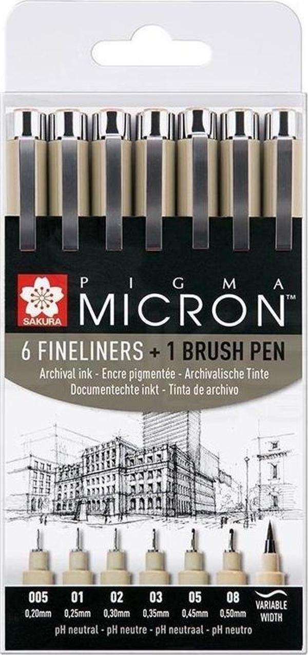 SAKURA PIGMA MICRON SİYAH SET 6+1'Lİ  - Image 1