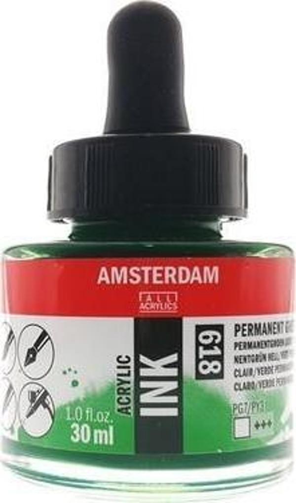 AMSTERDAM AKRİLİK MÜREKKEP 30 ML PERM.GREEN LT - Image 1