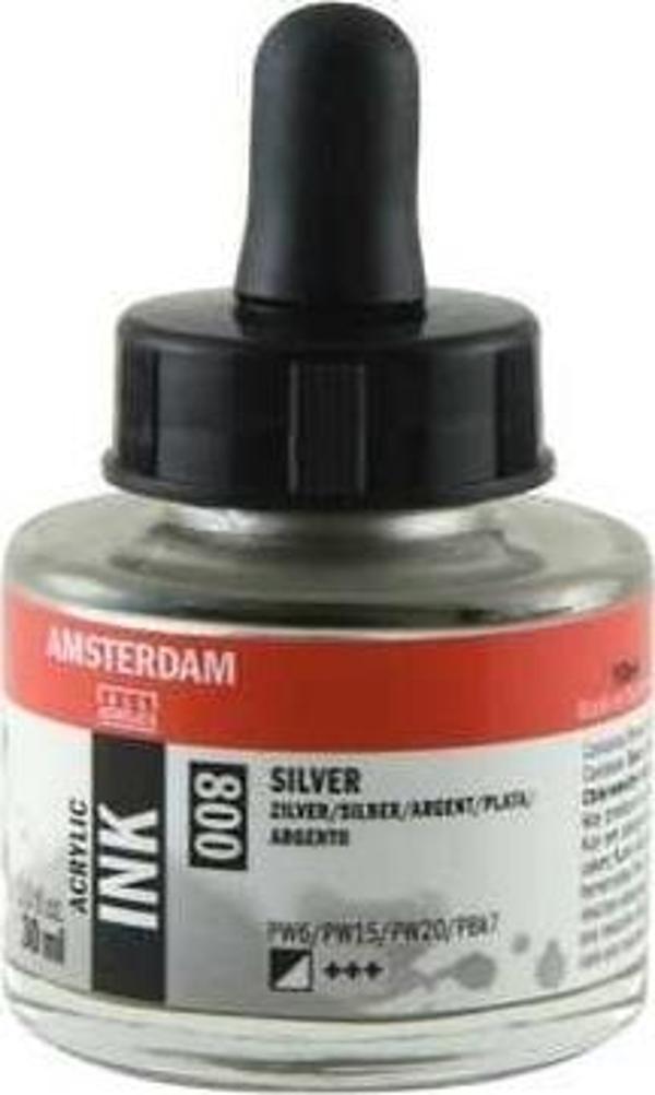 AMSTERDAM AKRİLİK MÜREKKEP 30 ML SILVER - Image 1