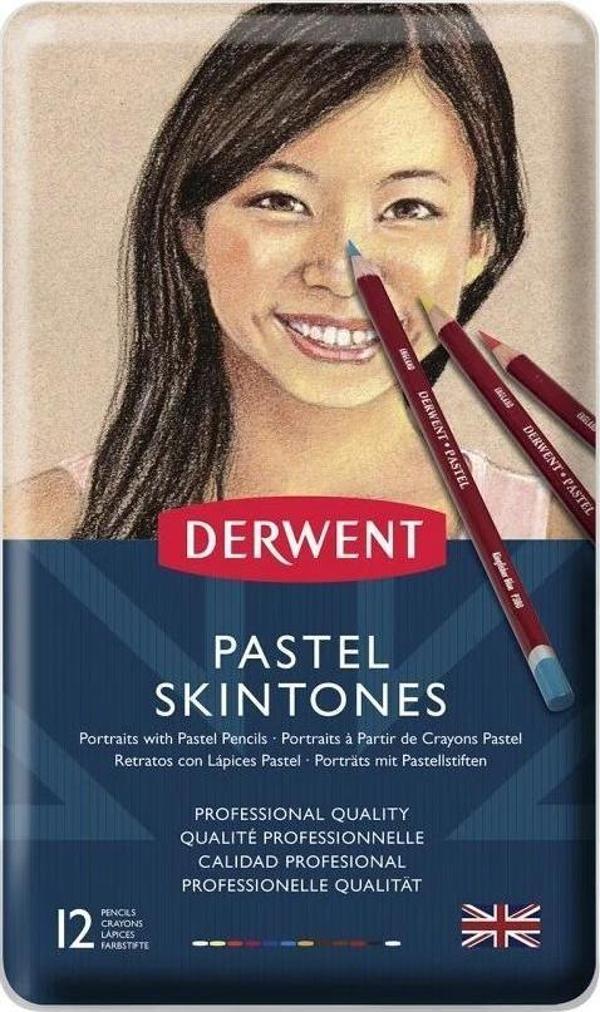 DERWENT PASTEL PENCIL SKINTONES 12'Lİ METAL KUTU (TEN RENKLERİ İÇERİR) - Image 1