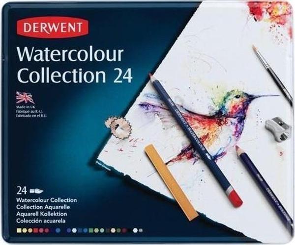DERWENT WATERCOLOUR COLLECTION 24 RENK METAL KUTU - Image 1
