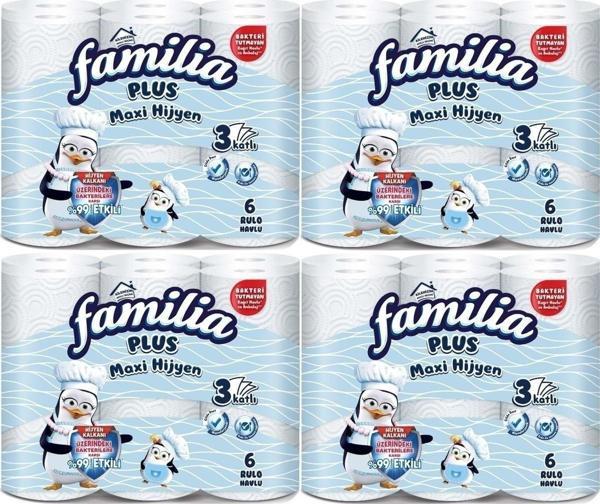 Familia Kağıt Havlu (3 Katlı) Plus Maxi Hijyen 24 Lü Paket (4pk*6) - Image 1