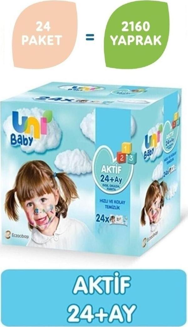 Uni Baby Aktif Islak Mendil 24'lü X 90 Adet 2160 Yaprak - Image 1