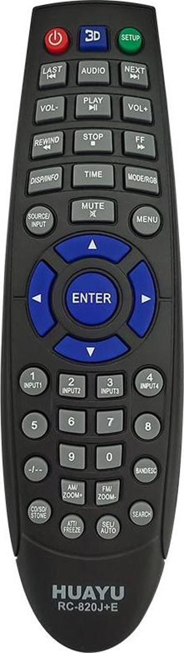 HUAYU KL UNIVERSAL RC-820J+E PROJEKSİYON AKILLI+ OTO TEYP UNIVERSAL KUMANDA - Image 1