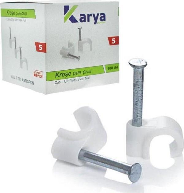 KARYA 5 NUMARA 10 MM KROŞE (100LÜ PAKET)(2X4 - 4X4 ANTİGRON KABLOLAR İÇİN) - Image 1