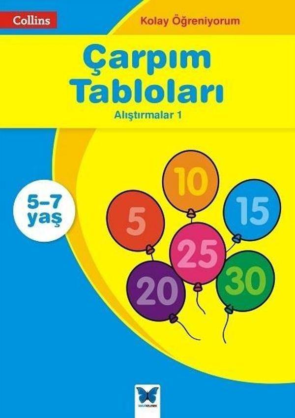 Kolay Öğreniyorum-Çarpım Tabloları Alıştırmalar 1 (5-7 Yaş) - Mavi Kelebek - Image 1