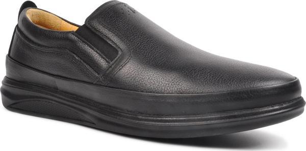 Ayakmod 478 Siyah Erkek Hakiki Deri Slip On Ayakkabı - Image 1