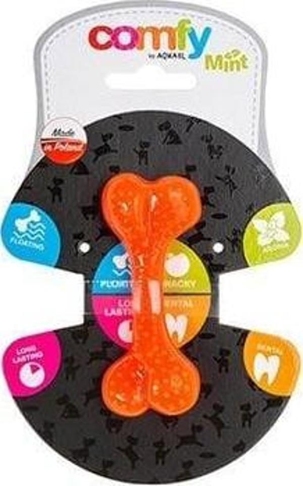 Aquael Comfy Dental Naneli Diş Kaşıyıcı Köpek Kemik Oyuncağı Turuncu 8.5 Cm - Image 1