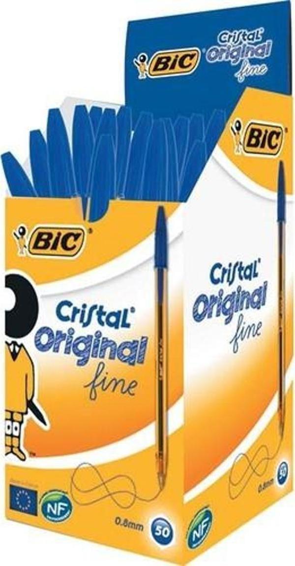 Bic Tükenmez Kalem Cristal Fine 0.8 Mm Mavi 872730 (50 Li Paket) - Image 1