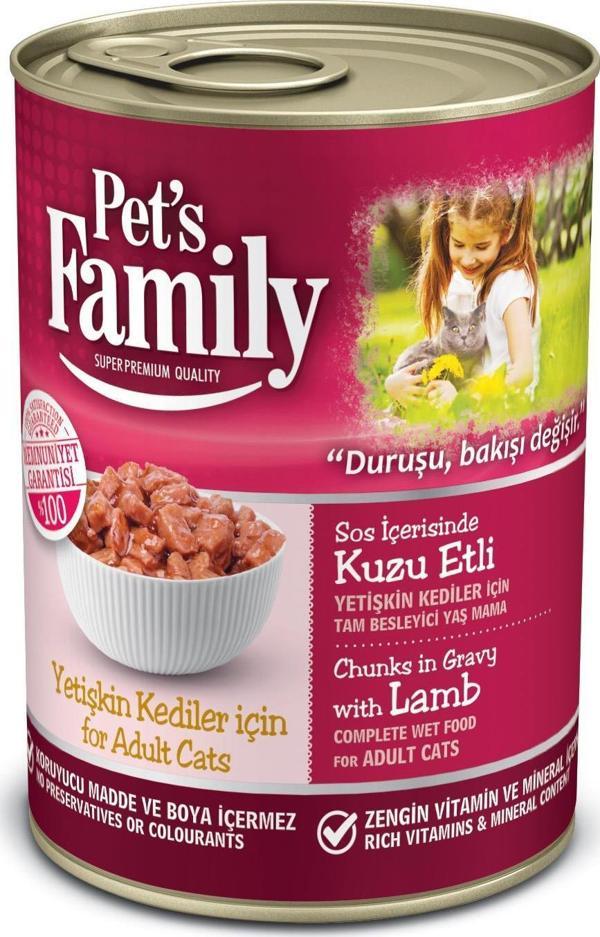 Pets Family Kuzu Etli Kedi Konservesi 400 gr  - Image 1