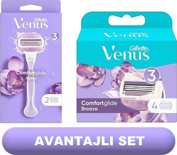 Gillette Venus Comfortglide Breeze Tıraş Makinesi + 6 Yedek Tıraş Bıçağı - Image 1