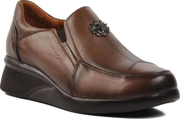 Ayakmod 41-24K Ceviz Hakiki Deri Kadın Casual Ayakkabı - Image 1