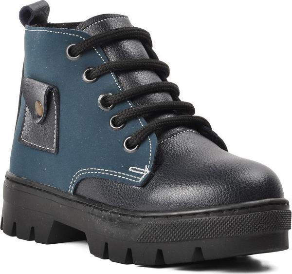 Ayakmod Arz 2301003-P Lacivert-Petrol İçi Kürklü Fermuarlı Çocuk Bot - Image 1