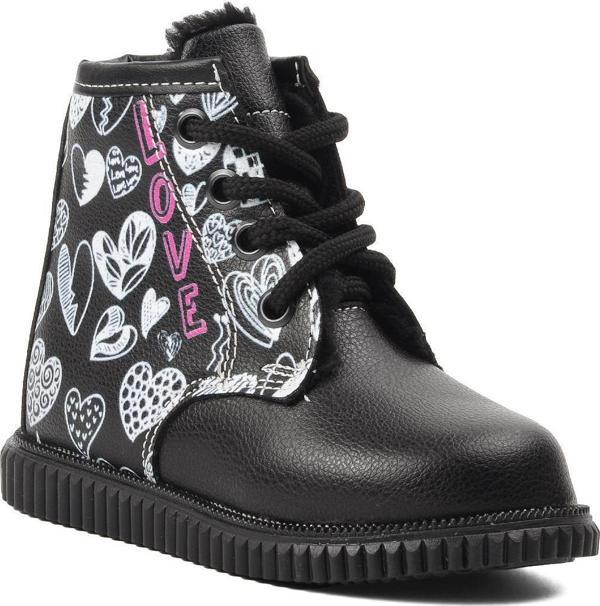 Ayakmod Arz 2301005-B Siyah Desenli İçi Kürklü Çocuk Bot - Image 1