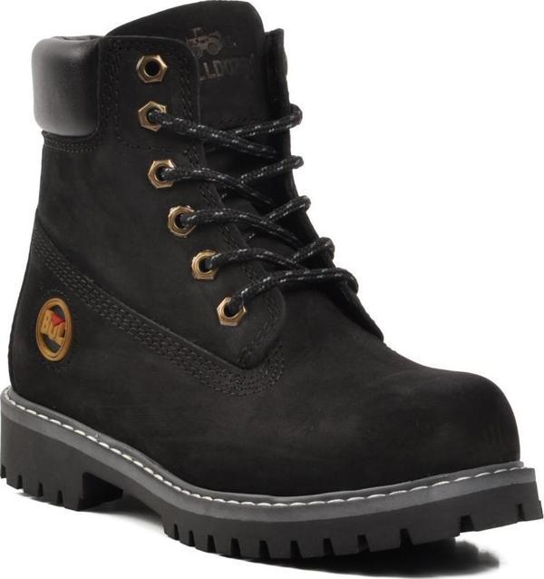 Bulldozer 240602 Siyah Nubuk Hakiki Deri Bağcıklı Unisex Bot - Image 1