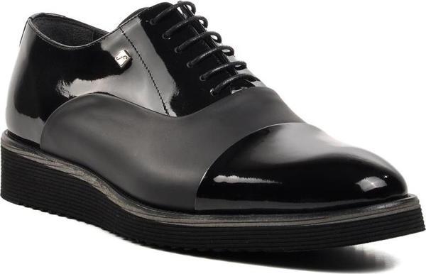 Fosco 6590 Siyah Rugan Hakiki Deri Erkek Casual Ayakkabı - Image 1