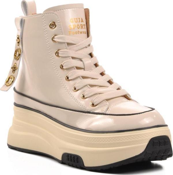 Guja 23K336 Bej Fermuarlı Bağcıklı Kadın Sneaker Bot - Image 1