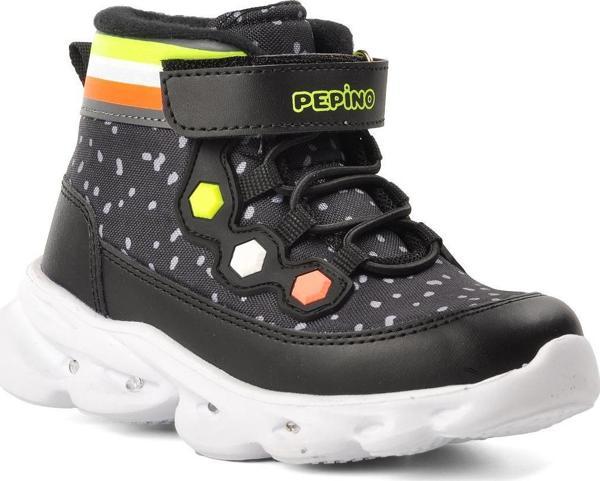 Pepino 1342-P Siyah-Fosfor Sarı Kız Çocuk Sneaker Bot - Image 1